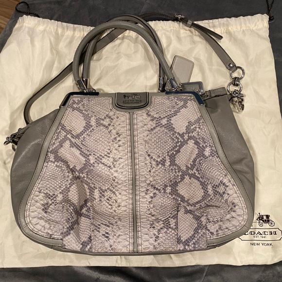 Excellent Condition Grey Python Coach Bag - Picture 1 of 1